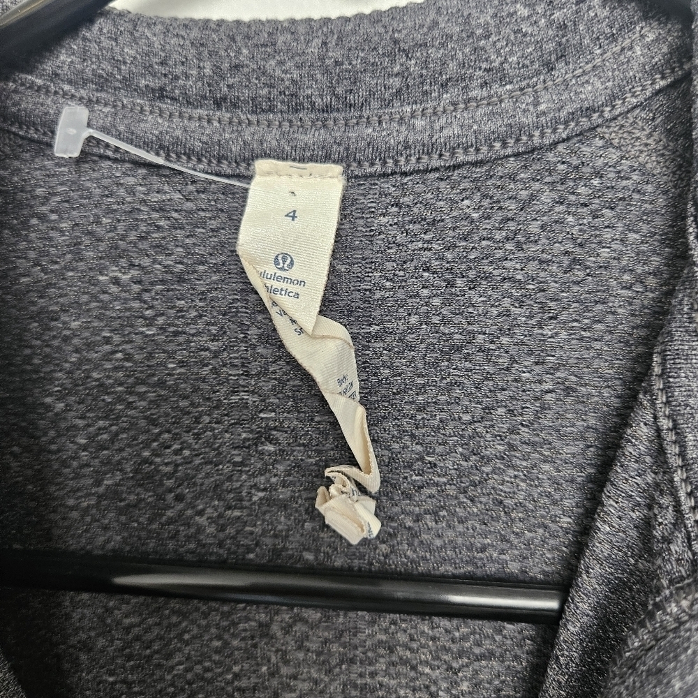 Lululemon Run Swiftly Tech Sz 4 Gray Heathered Quarter-Zip Pullover Top - Picture 5 of 9